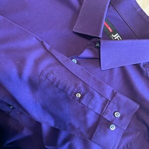 JF J.Ferrar Deep Purple Casual Button Down Shirt